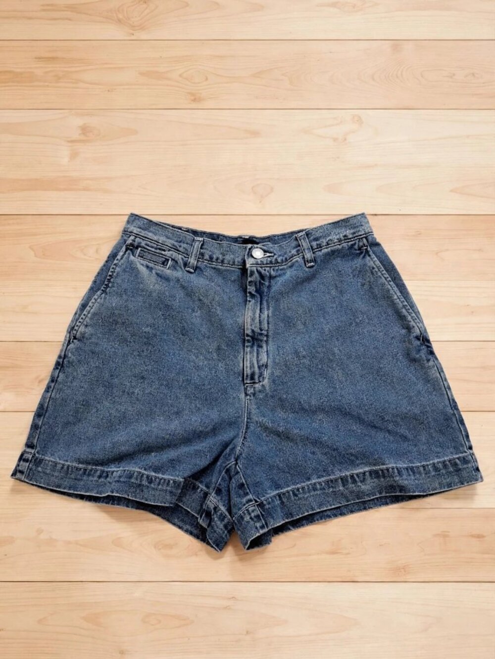 Dockers Womens Shorts Size 10 Chino High Waisted Casual Denim Jean Shorts Blue